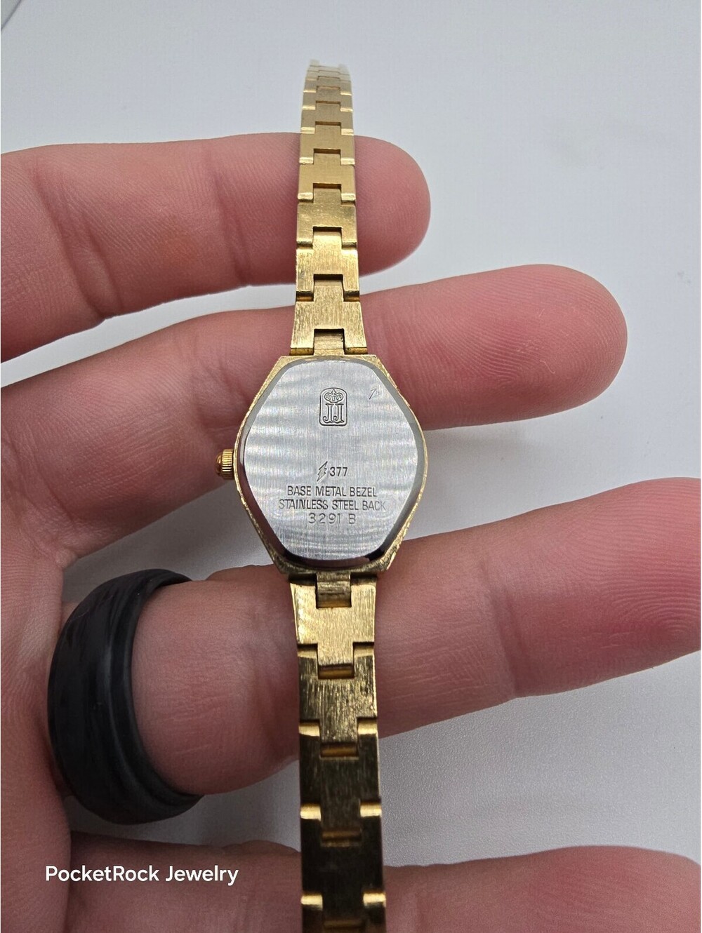 Jules Jurgensen Special Women’s Gold Tone Quartz Black Dial Diamond - Picture 7 of 8